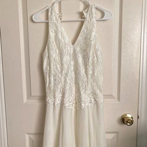 Vintage Scott McClintock Ivory Sleeveless Sheer Dress With Floral Print NWOT